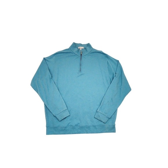 Peter Millar Blue Long Sleeve 100% Cotton Quarter Zip Pullover Size XL - Picture 3 of 10